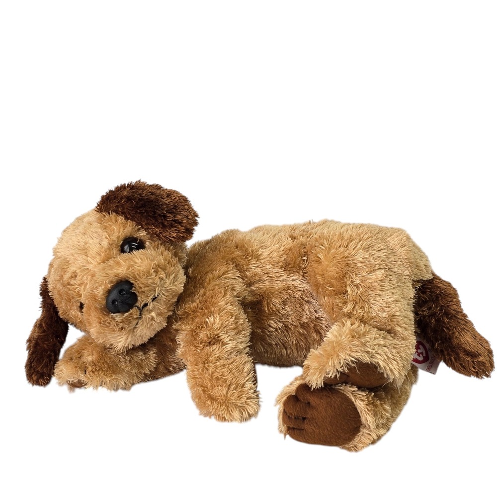Ty Classic Scrapper Dog Plush Tan Shaggy Fur Floppy Puppy 2002 TySilk